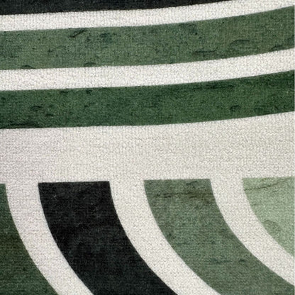 Stockbabad Minimalist Green-Line Decorative Floor Rug - product photograph 3