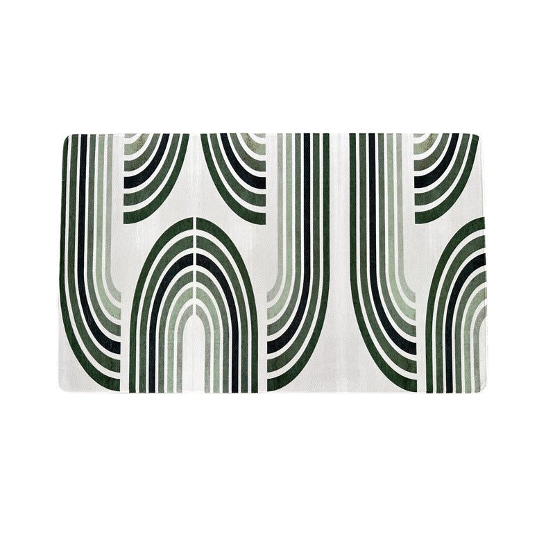 Stockbabad Minimalist Green-Line Decorative Floor Rug - product photograph 1