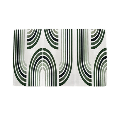 Stockbabad Minimalist Green-Line Decorative Floor Rug - product photograph 1