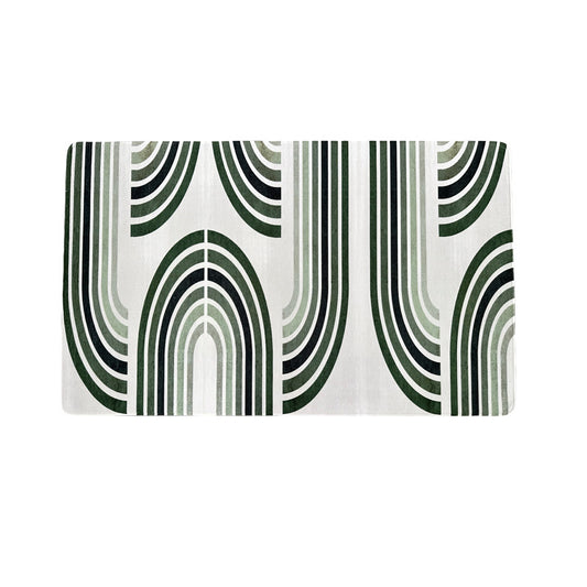 Stockbabad Minimalist Green-Line Decorative Floor Rug - product photograph 1